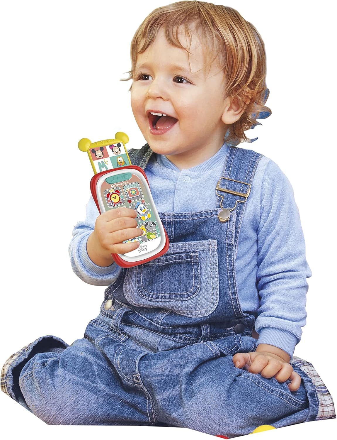 Clementoni 17711 Disney Baby Baby Mickey Smartphone, téléphone portable pour enfants avec effets lumineux et sonores, jouet interactif pour enfants de 9 à 36 mois, M, multicolore Bebe Toys Naty Shop