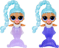 Mdr Surprise ! Mermaid Makeover Magic Baby Sisters – Queue de sirène à couleur changeante avec boule de palourde à exposer, 6 poupées à collectionner – 4 ans et plus
