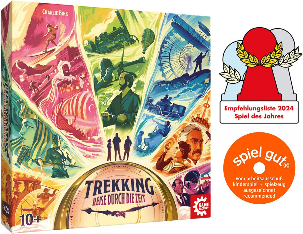Game Factory 646098 Randonnée, voyage dans le temps, jeu de société pour 1 à 4 joueurs, à partir de 10 ans, jeu familial