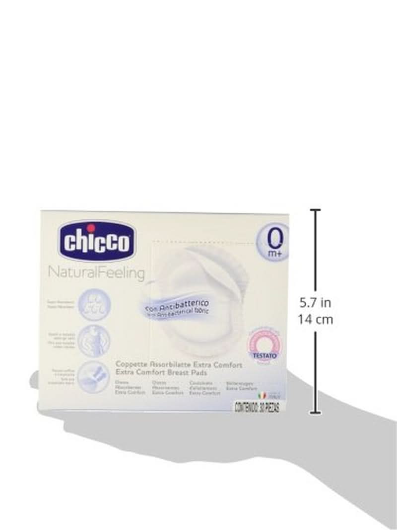 Chicco Acterielle Coussinets d'allaitement Natural Feeling, 30 pièces Accessoires d'alimentation et d'allaitement Bebe Naty Shop
