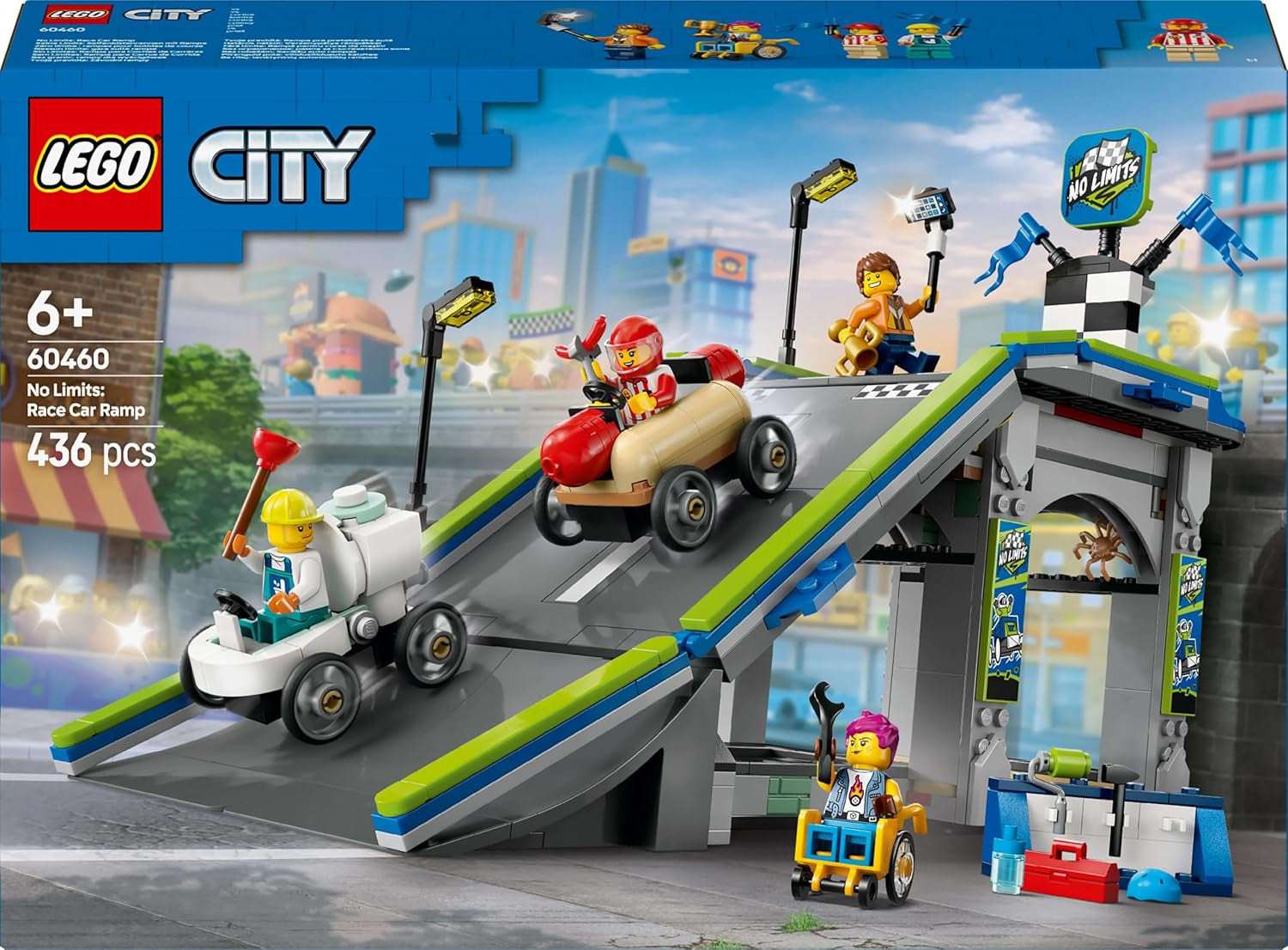 LEGO City No Limits : Course de caisses à savon avec rampe - Jouet de construction pour garçons et filles à partir de 6 ans - Set avec 2 boîtes à savon et 4 figurines de Racer - Idée cadeau pour les enfants 60460 Jeux de construction Besuche den LEGO-Store
