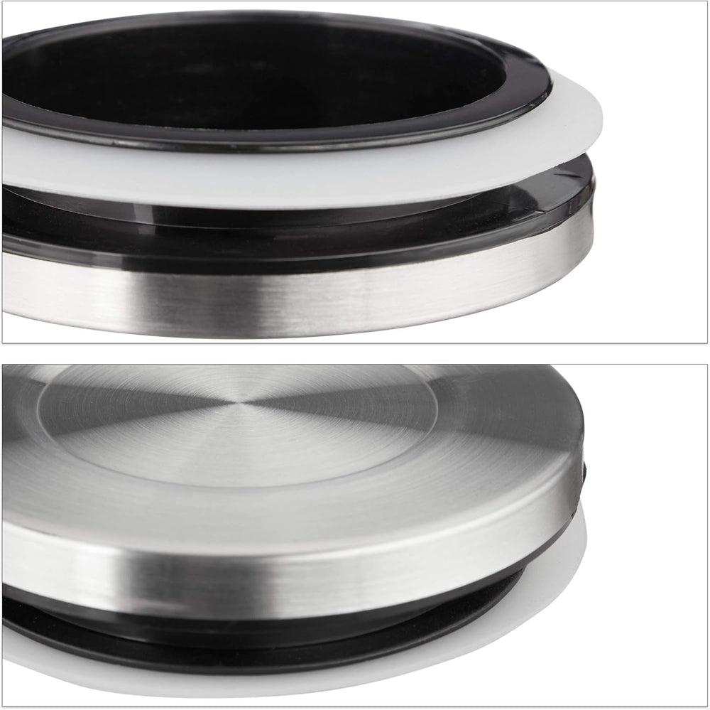 Relaxdays Lot de 3 Boites de Conservation, Fermées, Couvercle Inox, Pour Pâtes, Muesli et Riz, Récipient de Cuisine 1,5 L, Argent Transparent, 24 x 9,5 x 9,5 cm, Boites de Conservation Transparentes Argent Naty Shop