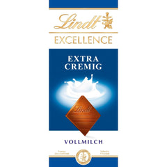 Lindt EXCELLENCE Chocolat au lait extra crémeux | Barre 100g | Chocolat au lait fin et de qualité supérieure au goût crémeux et laiteux | Arôme intense et persistant | Cadeau chocolat