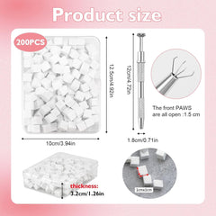 200 pièces Nail Art Schwamm Mit Metallgreifer,Nagelkunst Rendering Werkzeuge Mit Greifer,Éponge Nagel Pinsel,Nageldesign Zubehör Für Nail Art Rendering
