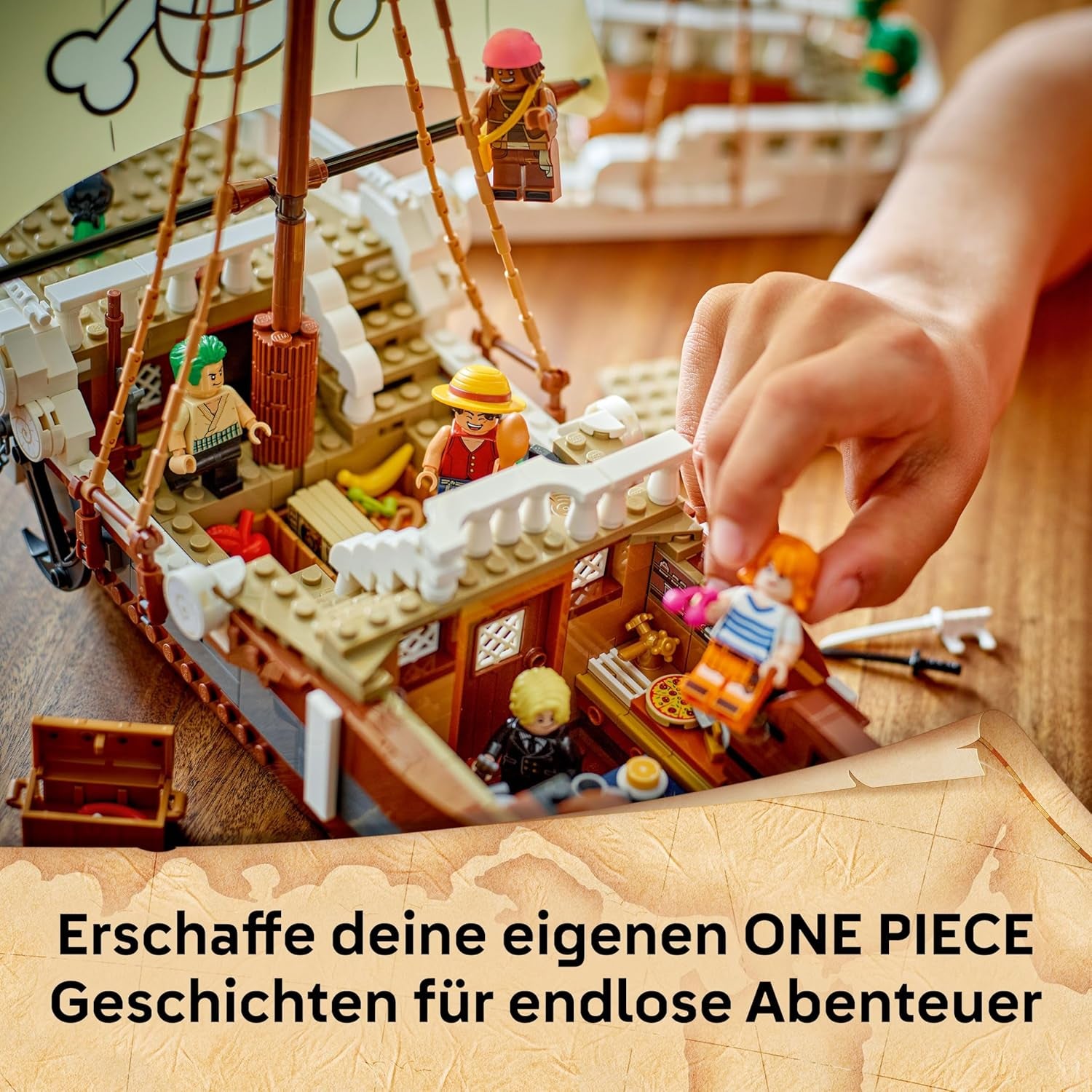 LEGO ONE PIECE - Das Piratenschiff Flying Lamb (Going Merry) - Ensemble de jeux avec 5 figurines - inkl. Luffy, Zoro et Nami - Jeu de construction - Cadeau pour les jeunes, les filles et les fans à partir de 10 ans - 75639