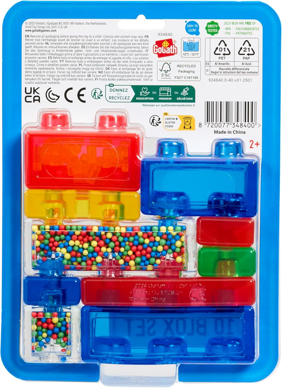 Goliath Jelly Blox – 10 pièces Blox-Set, 10 blocs de construction grands et souples pour enfants à partir de 2 ans, blocs de construction flexibles pour garçons et filles, jouets de construction pour un jeu créatif
