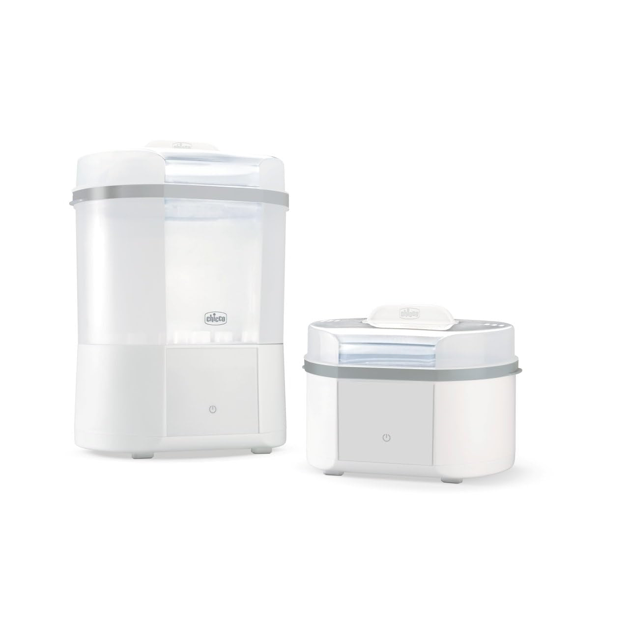 Chicco Stérilisateur modulaire avec fonction de séchage, stérilisateur pour biberons, anneau de dentition et tétine avec arrêt automatique, passe au micro-ondes, convient pour stériliser jusqu'à 6 biberons de 330 ml