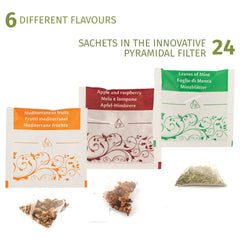 - Coffret cadeau | Coffret avec sélection de tisanes | 24 sachets - Filtre pyramide | 6 saveurs | Idées cadeaux pour elle et lui