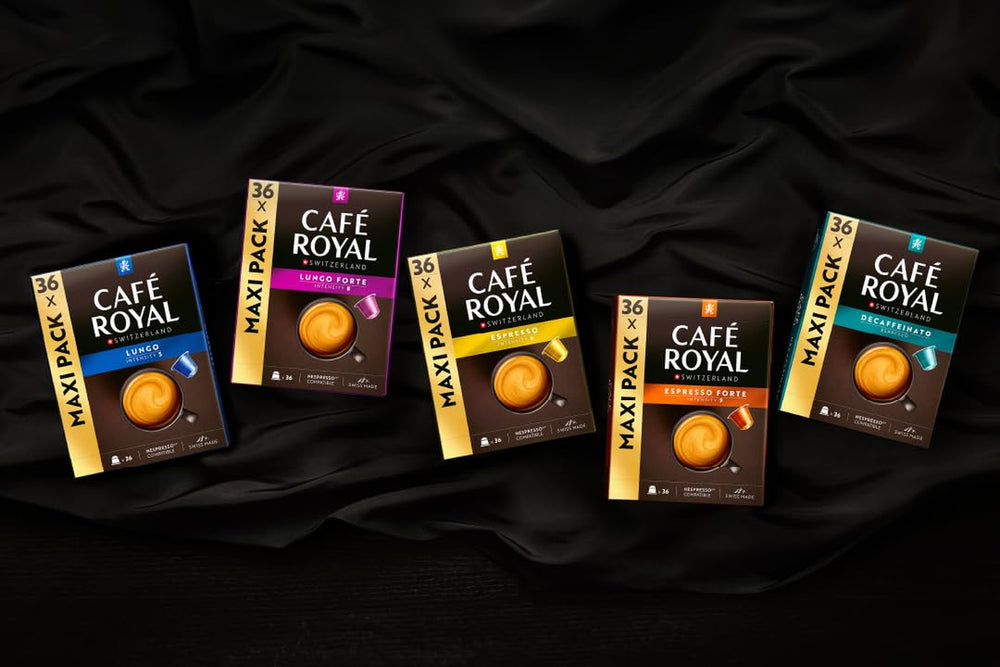 Café Royal Ristretto – Capsules de café compatibles Nespresso®, 100% Arabica, torréfaction intense, foncée, intensité 11/12, Rainforest Alliance, 36 capsules
