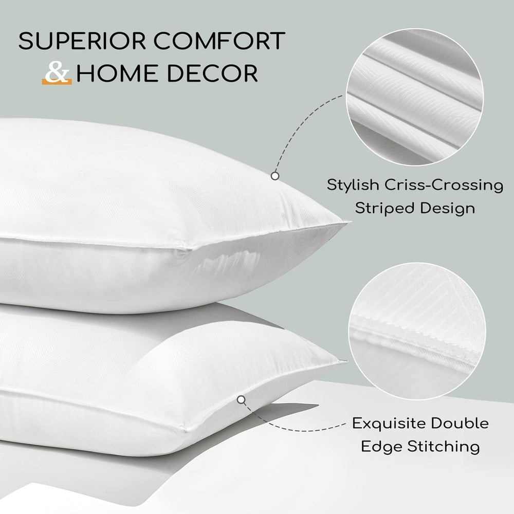 HARBOREST Oreiller de lit de couchage, 2 pièces, peluche de luxe, oreiller alternatif, idéal pour les dormeurs sur le côté et sur le dos, collection hôtelière, oreiller, taille standard/queen, 50,8 x 66 cm Naty Shop Oreillers standards