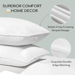 HARBOREST Oreiller de lit de couchage, 2 pièces, peluche de luxe, oreiller alternatif, idéal pour les dormeurs sur le côté et sur le dos, collection hôtelière, oreiller, taille standard/queen, 50,8 x 66 cm Naty Shop Oreillers standards