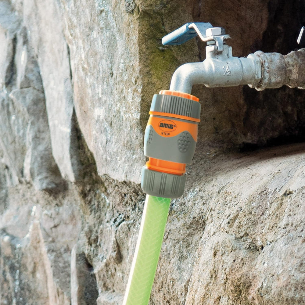 Amig - Adaptor mascul pentru conexiune robinet de 3/4 inch | Conexiune rapidă și ușoară pentru conducte de apă | Conexiune filetată | Plastic ABS și cauciuc | Gri