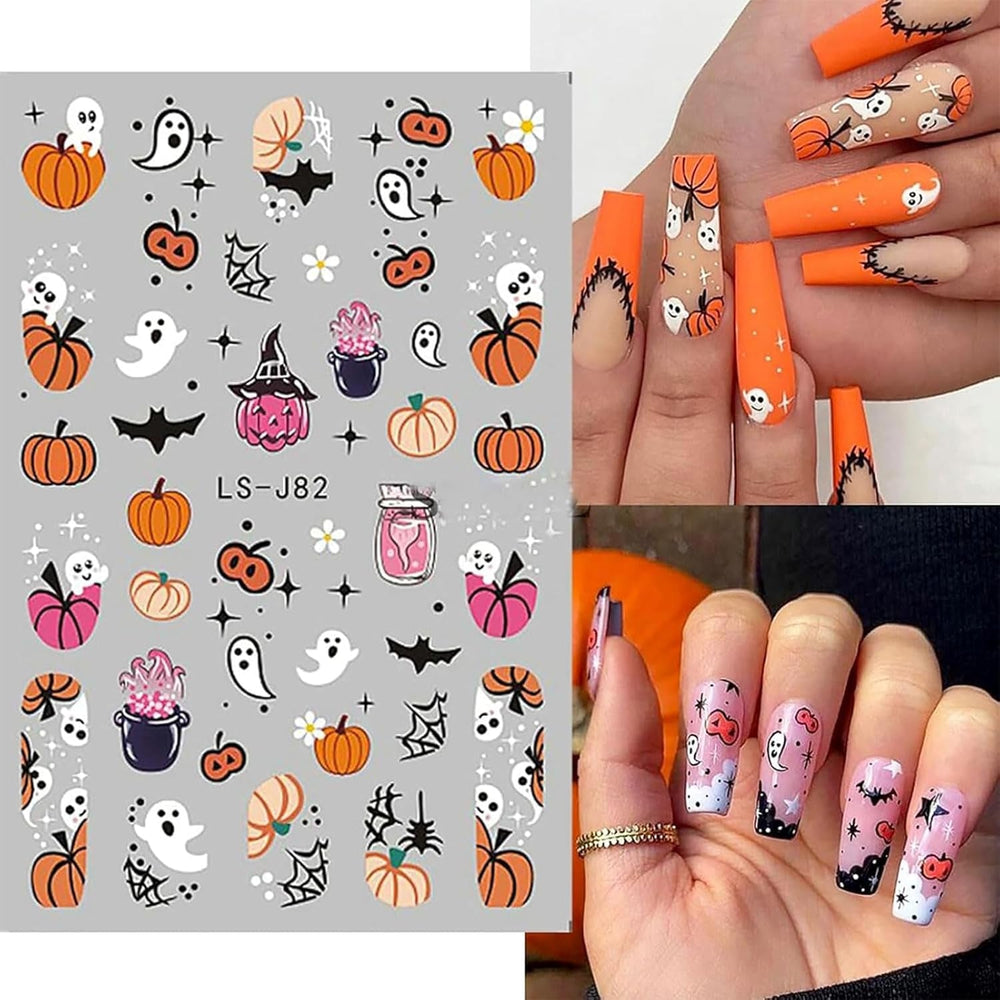 Autocollants pour ongles Halloween, 8 feuilles d'autocollants pour ongles Halloween, autocollants pour ongles, nail art, breloques pour ongles, accessoires pour ongles, design de Noël, Noël (type A)