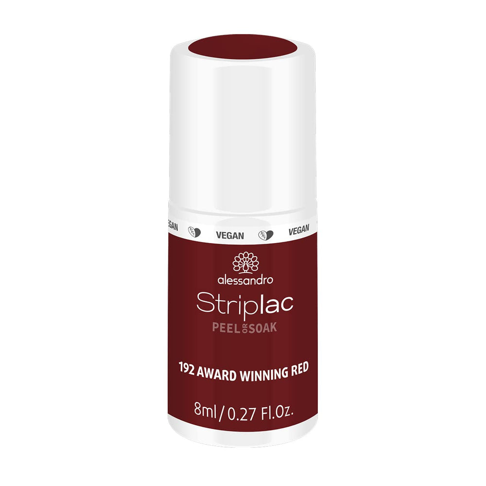 Vernis à ongles UV alessandro Striplac Elegant Ruby - Délicat et longue tenue - S'enlève facilement grâce à la technologie peel-off - Vegan et cruelty-free - 8 ml