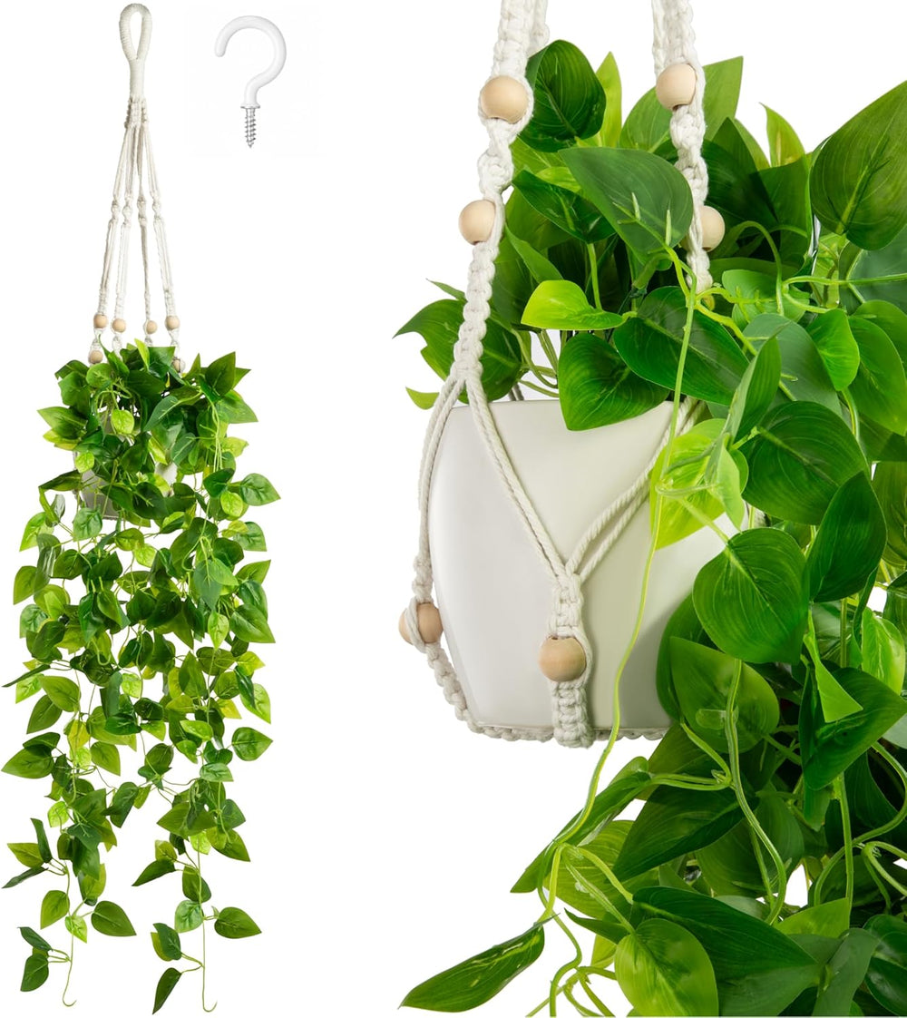 PASCH® 3Er Set Monstera Künstlich (20Cm) in Weißen Keramiktöpfen: Künstliche Pflanzen Wie Echt | Monstera Pflanze Künstlich | Kunstpflanze Hängend Im Topf | Hängepflanze Künstlich Abgestimmt