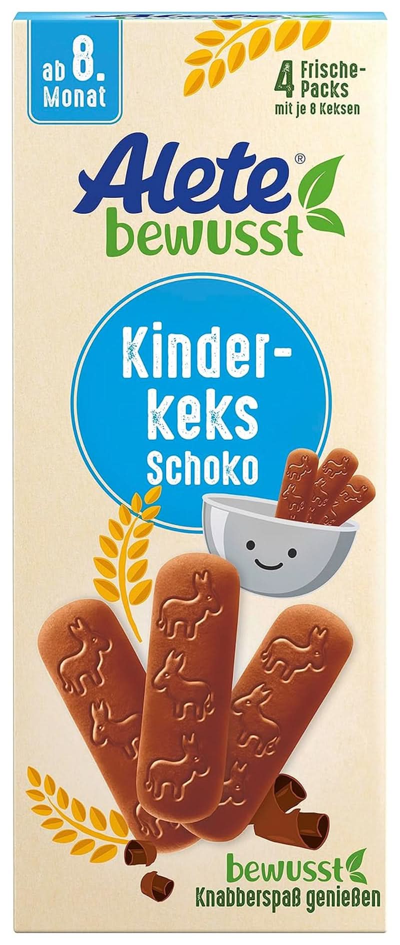 Alete consciemment Chocolat avec biscuits pour enfants, à partir du 8ème mois, Mère et Enfant Naty Shop Einzel-Pack 1 X 180 G