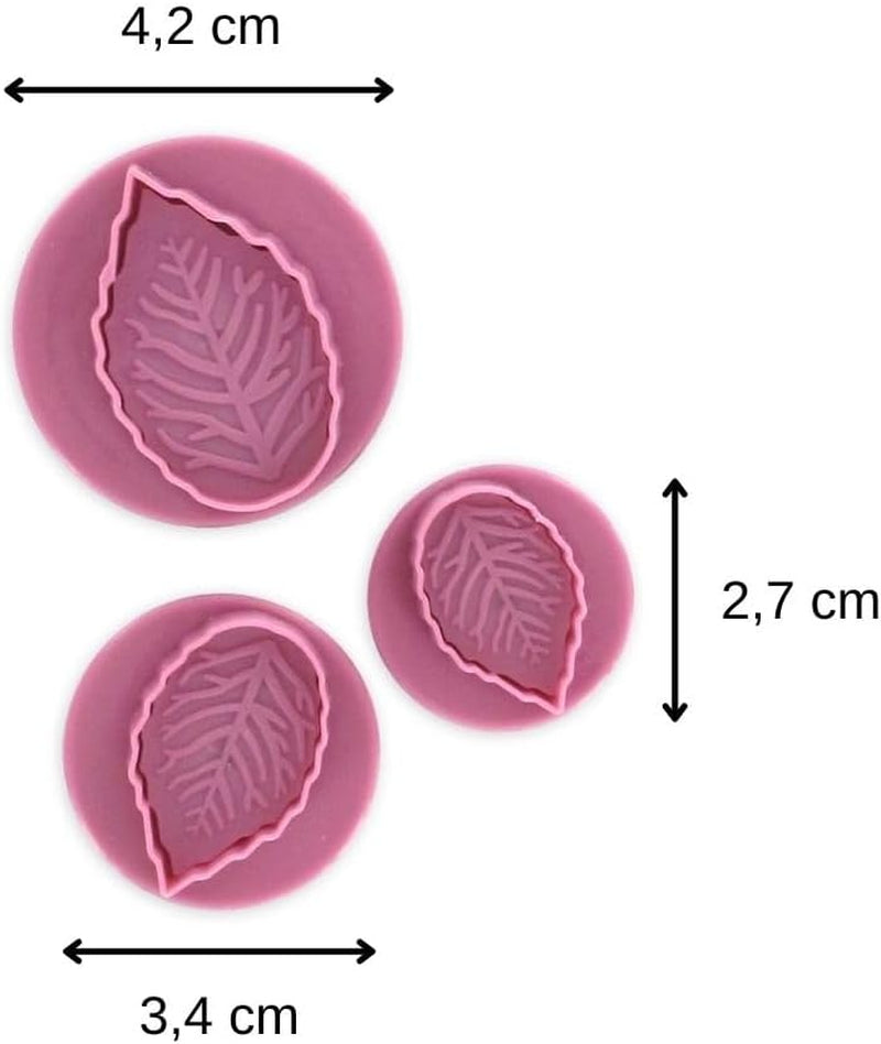 Ensemble d'emporte-pièces Zenker "Leaf" 3 pièces SWEET SENSATION, emporte-pièce estampé (couleur : rose givré), quantité : 1 lot, 3 pièces