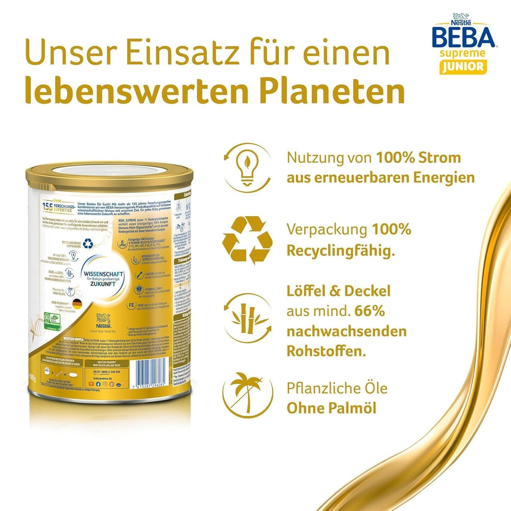 BEBA SUPREME 2 Lait de suite après 6 mois, lactose uniquement, sans huile de palme, pack de 6 (6 x 800g) Naty Shop