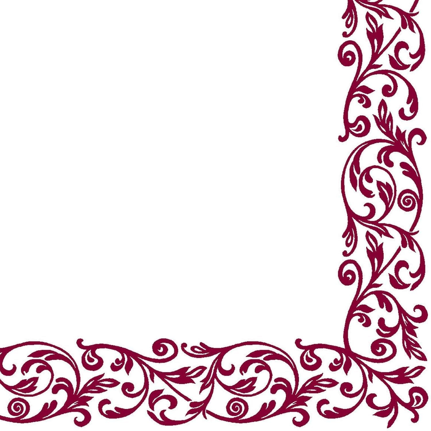 Shoptoria Rob Bordo serviettes rouge foncé avec motif ornemental - décorations de table / mariage - 50 X serviettes pliantes, 40 X 40 cm