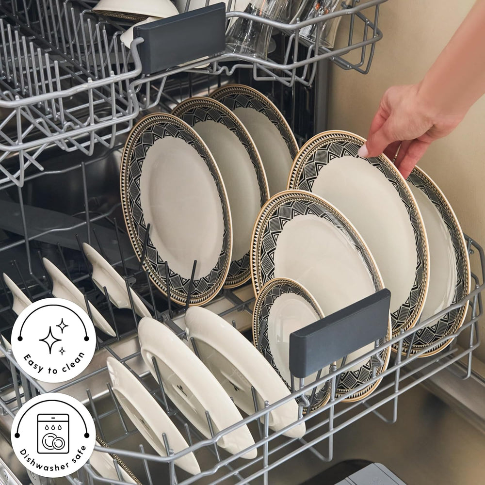 Karaca Globe - Ensemble de vaisselle et de vaisselle pour 6 personnes avec tasses, ensemble de vaisselle en porcelaine à 26 pièces avec tasse à thé, sous-tasse, service et plateau de table - Blanc