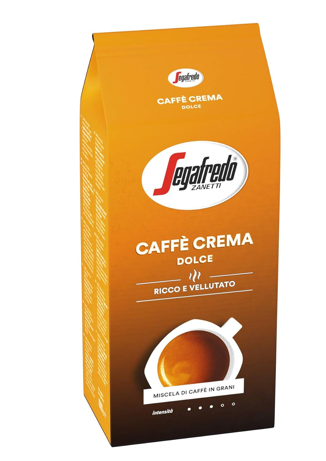 Segafredo Zanetti Caffè Crema Dolce - Grains entiers (paquet de 1 kg) - Convient pour Caffè Crema - Grains de café torréfiés légèrement à moyennement au goût doux et équilibré (paquet de 2)