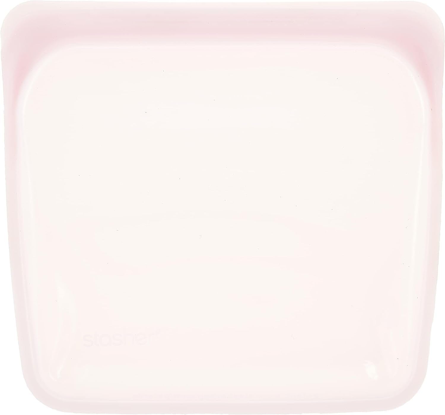 Sac Stasher Sac alimentaire réutilisable en silicone de qualité supérieure Sac à sandwich Transparent Durable Four Lave-vaisselle Congélateur Sac à lunch écologique Étanche 828 ml Boîtes de conservation des aliments Naty Shop Quartz rose