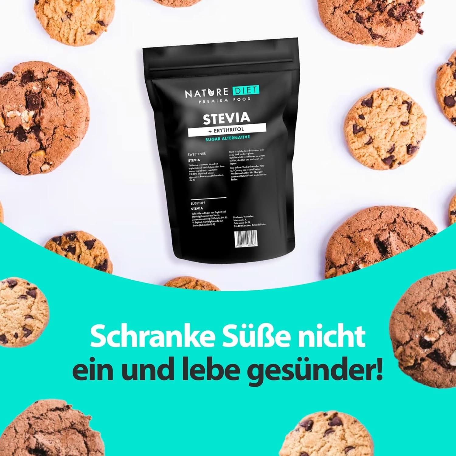 Nature Diet - Édulcorant Stevia, 1 Kg Édulcorants Naty Shop