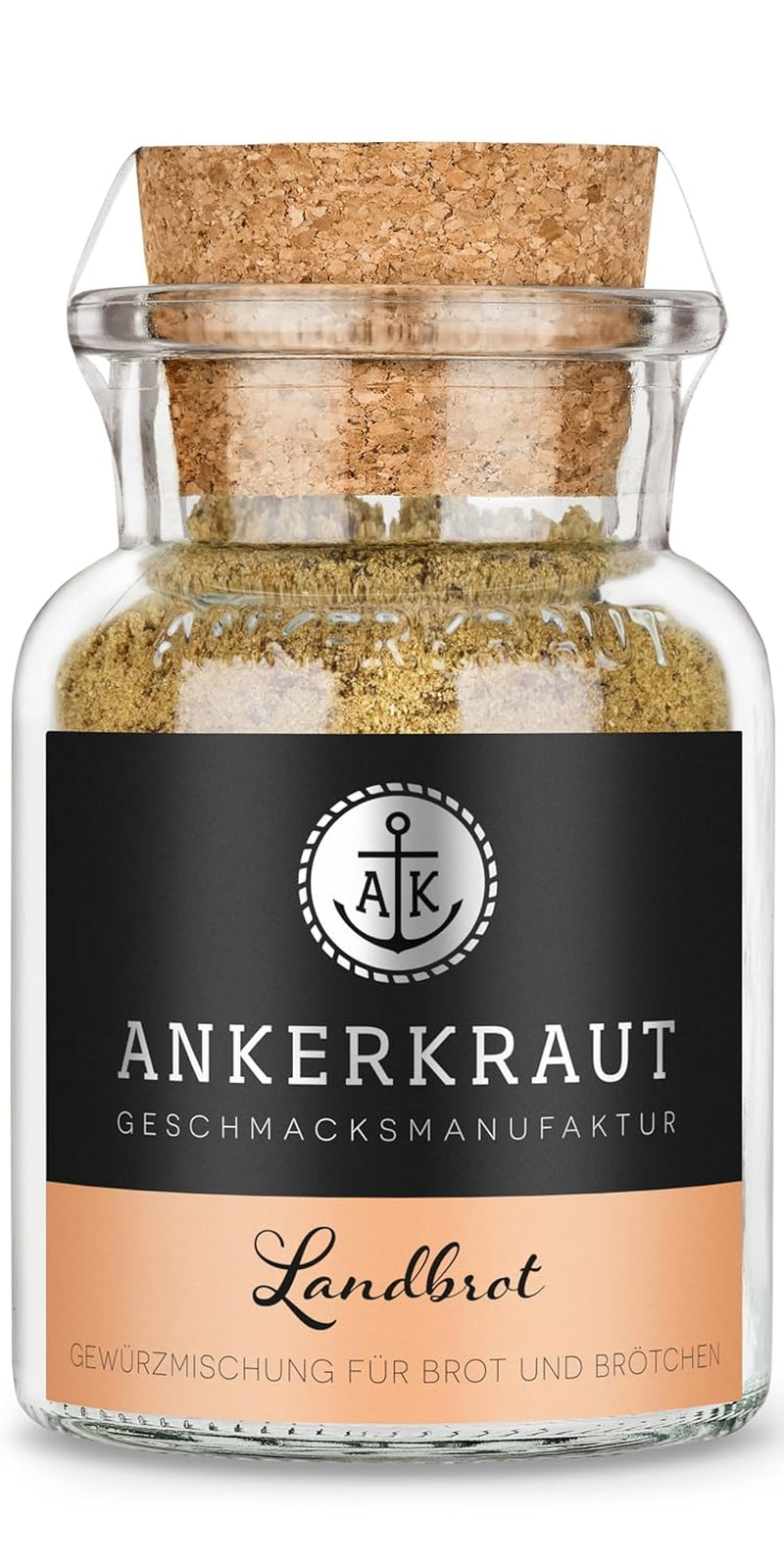 Ankerkraut Landbrot, Gewürzmischung zum selber backen von Brot und Brötchen, Semmeln im Backofen backen, 70 g dans Korkenglas