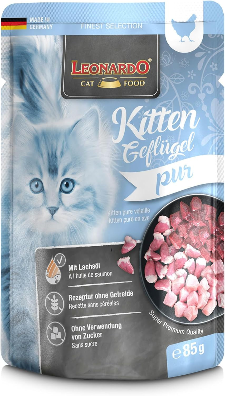 LEONARDO Fresh Pouches [16 x 85g hrană umedă pentru pisici, fără cereale] | Hrană umedă completă în pliculețe individuale