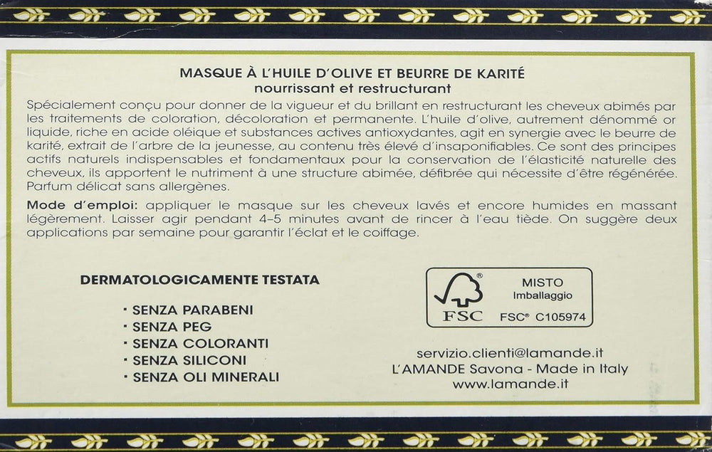 Mască de față cu ulei Oliva - 300 ml Masca de par Naty Shop