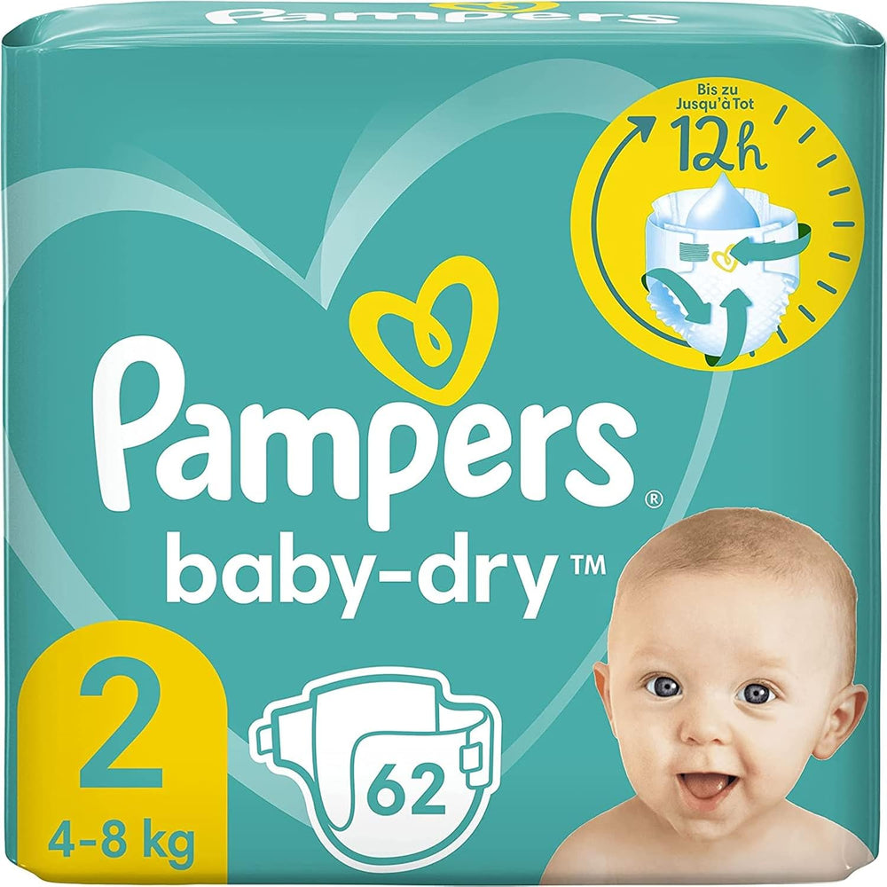 Couches Pampers Baby-Dry, taille 8, 43 couches, à partir de 19 kg, pack Jumbo+