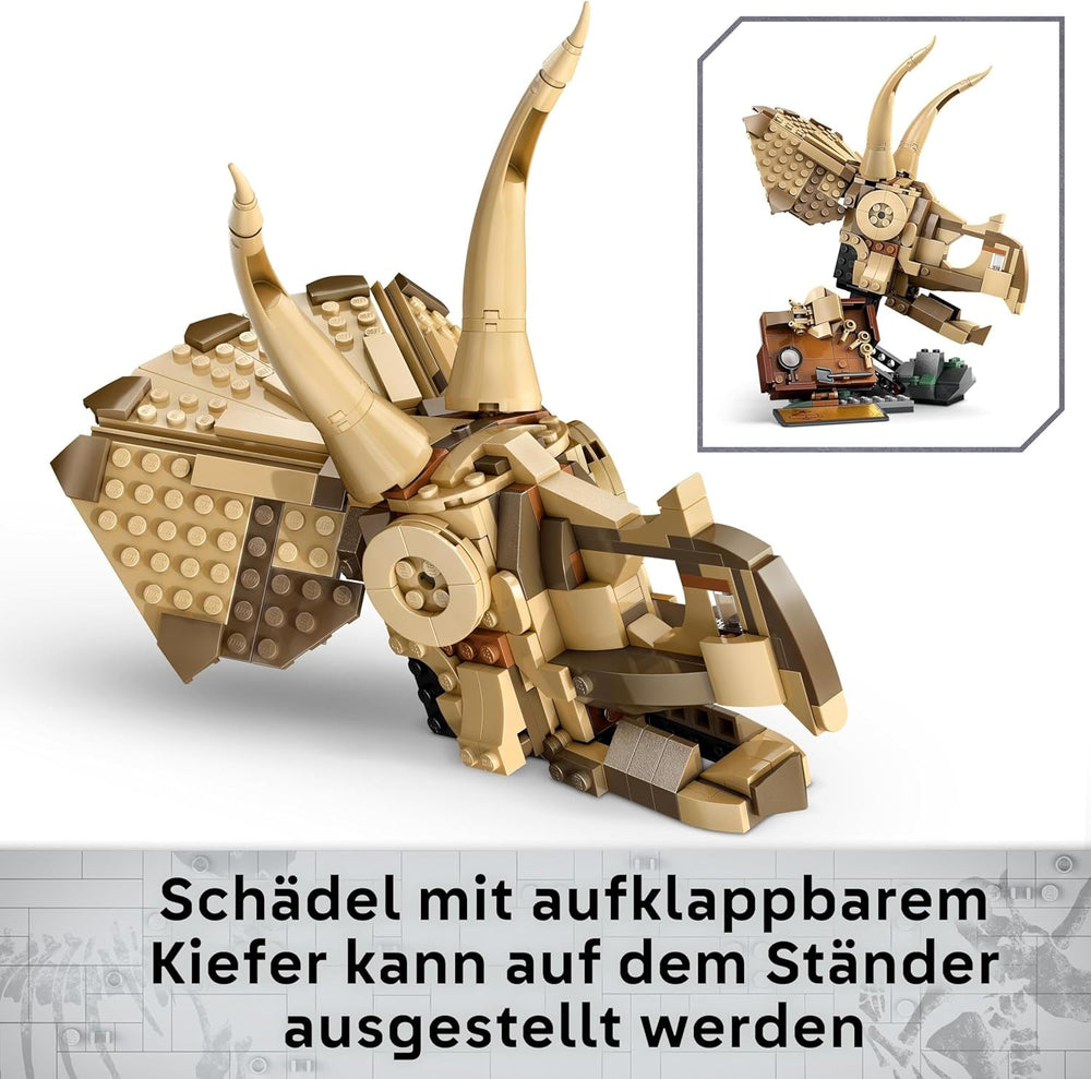 LEGO Jurassic World Fossiles de dinosaures : modèle de crâne de tricératops, jouet de dinosaure pour garçons et filles à partir de 9 ans, cadeau pour les enfants et les fans Jurassic World 76969 Jeux de construction Besuche den LEGO-Store