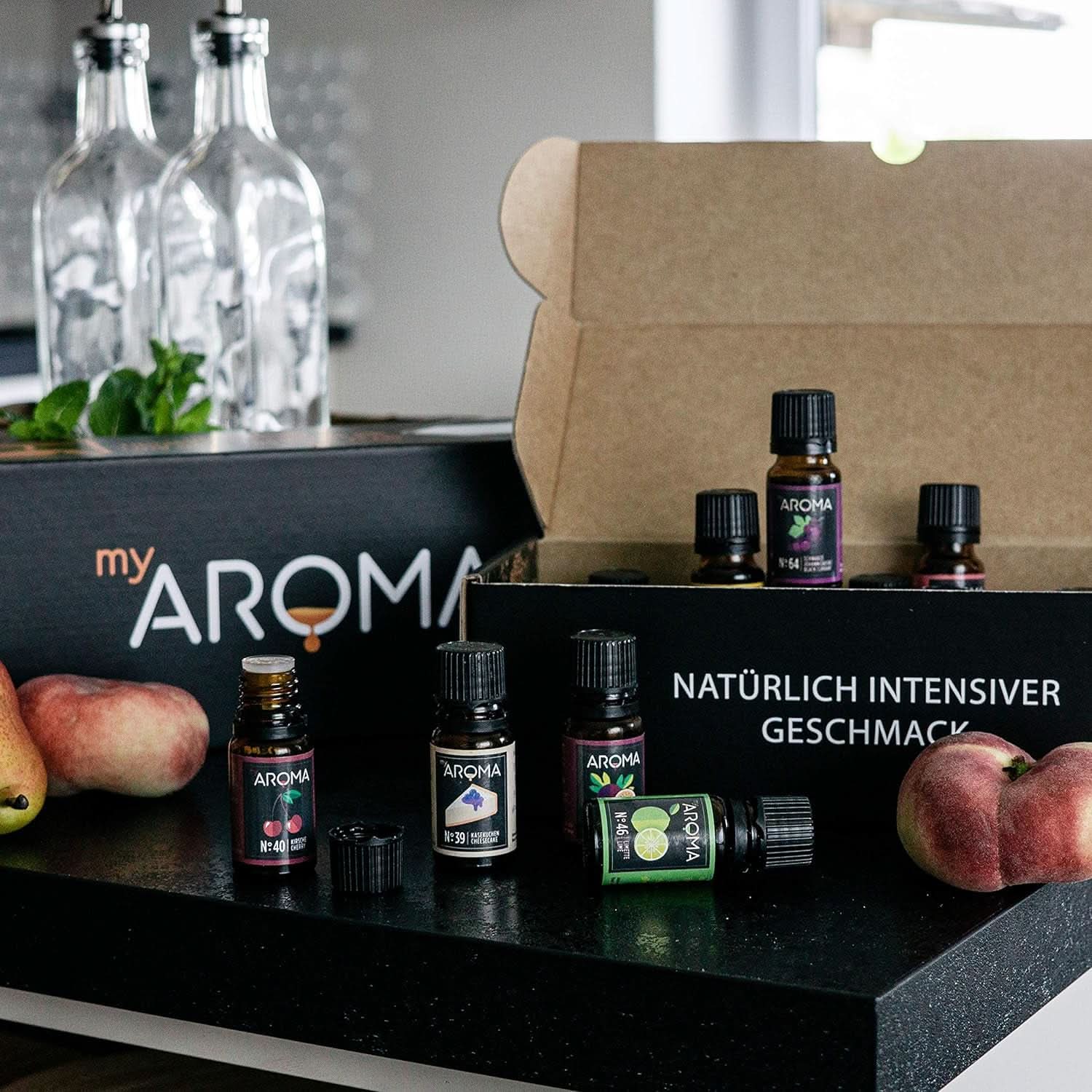 Myarôme | Coffret : Forêt & Prairie - Arôme naturel pur avec arôme de fruits et arôme de fruits (5 x 10 ml) | Édulcorants Naty Shop sans sucre et non sucrés