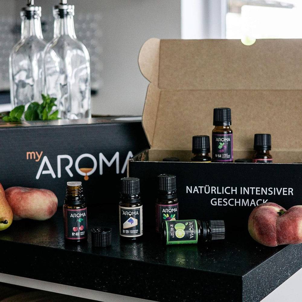 Myarôme | Coffret : Forêt & Prairie - Arôme naturel pur avec arôme de fruits et arôme de fruits (5 x 10 ml) | Édulcorants Naty Shop sans sucre et non sucrés
