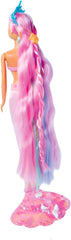 Simba 105733610 - Steffi Love Rainbow Mermaid, poupée mannequin sirène arc-en-ciel avec cheveux colorés, pinces à cheveux, peigne et nageoire amovible, poupée de jeu 29 cm, à partir de 3 ans