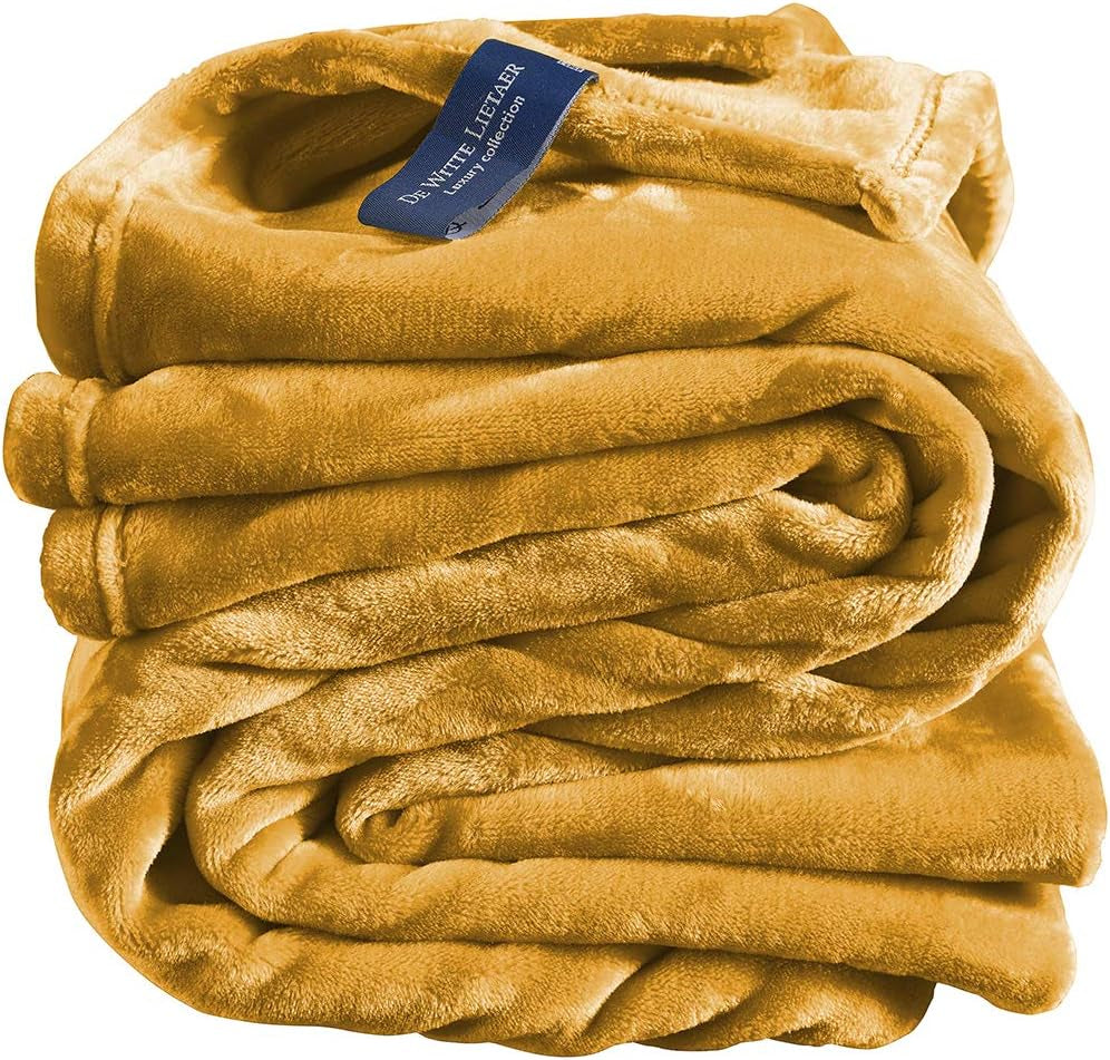 Pătură confortabilă, poliester, albastru, 150 X 200 Cm Paturi si Cuverturi De Witte Lietaer Galben Galben auriu 150X200