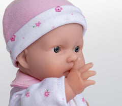 JC Toys Ensemble de poupée bébé caucasien La Baby - Poupée douce et lavable de 28 cm, tenue rose amovible avec chapeau, couverture et tétine, pour poupées de 12 mois et plus Naty Shop