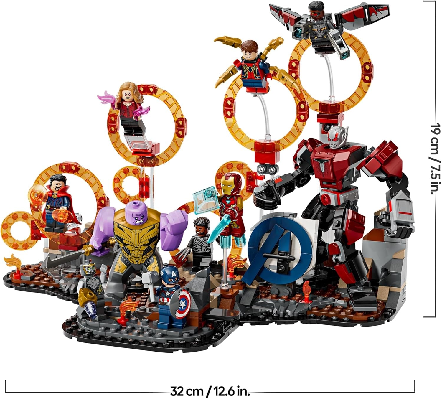 LEGO ǀ Marvel Avengers : Endgame Letzter Showdown - Jeu de construction avec 10 figurines, avec Captain America, Iron Man, Black Panther et Dr. Strange - Créations créatives pour jeunes et filles 76323