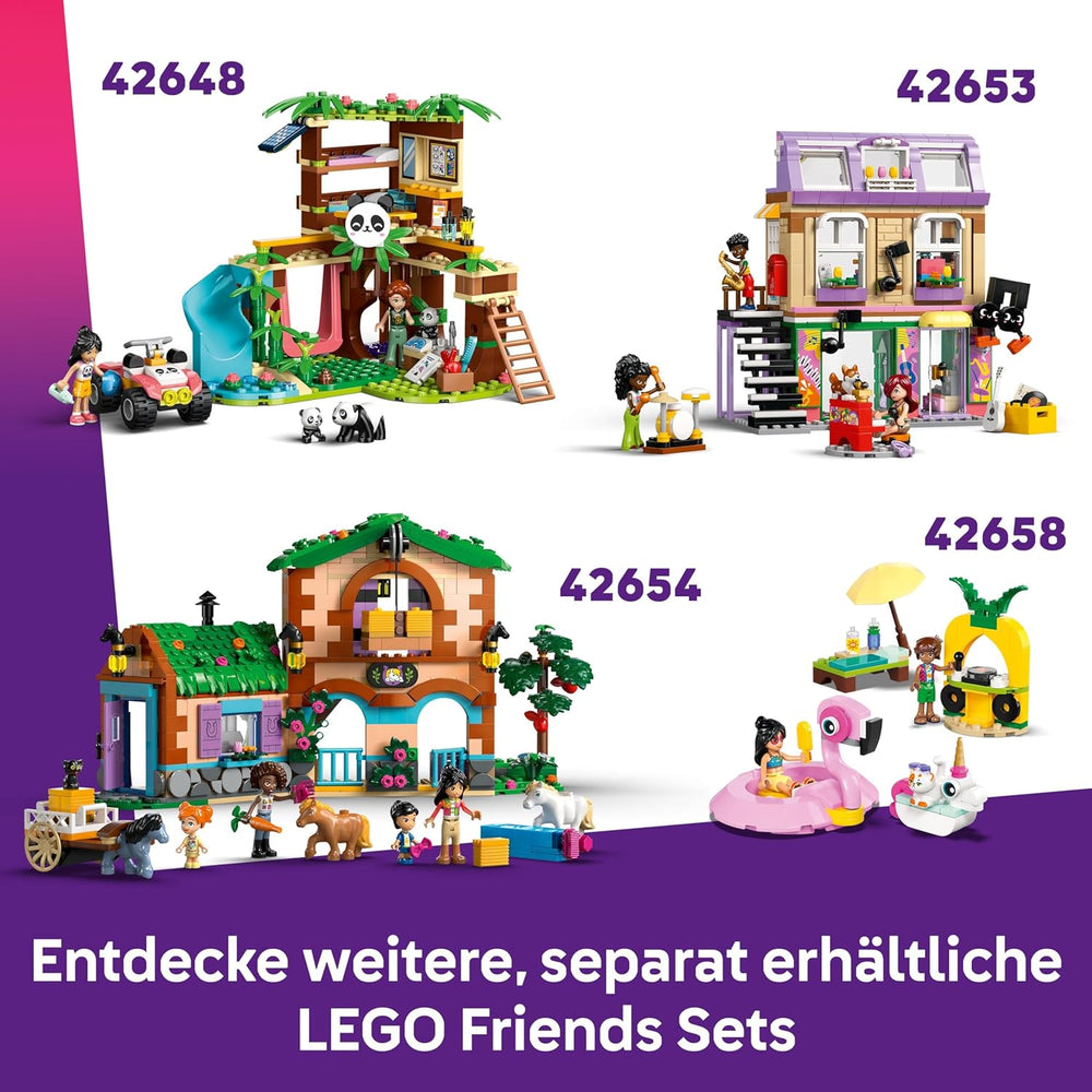 Jouet de soirée cinéma de l'amitié LEGO Friends pour filles de 6 ans et plus - incl. 2 mini poupées, un écran et un projecteur de briques lumineuses - Ensemble de construction créatif - 42642