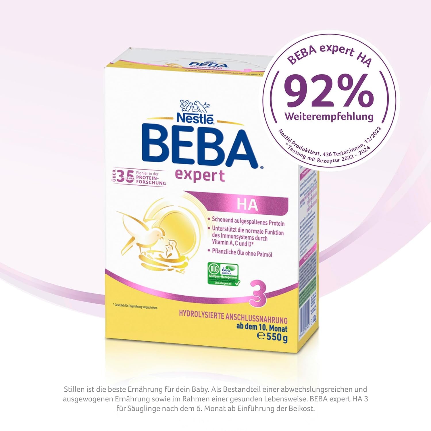 BEBA expert HA 3 Formule de continuation hydrolysée, dès 10 mois, 1 paquet (1 x 550 g)