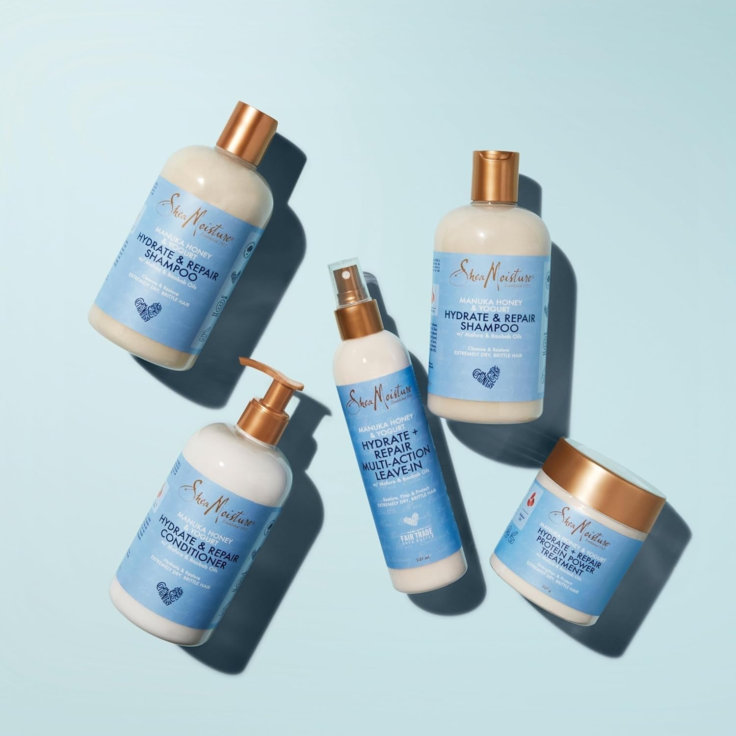 Sheamoisture Hydrate & Repair, Après-shampooing cheveux extrêmement secs et cassants, Soin capillaire Sheamoisture au miel de Manuka et au yaourt