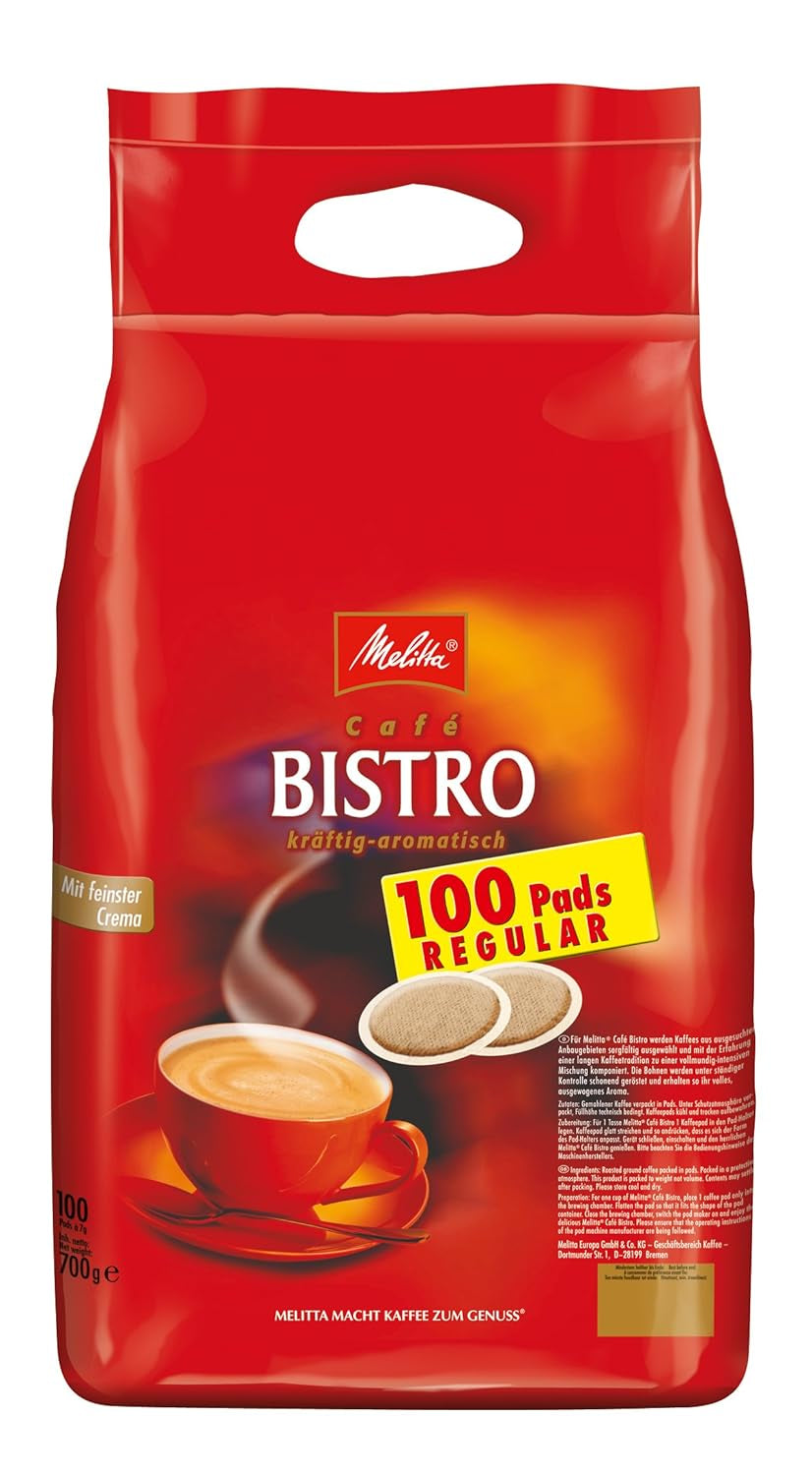 Melitta BellaCrema Intenso gemahlener Röstkaffee en dosettes de café 10 x 16 dosettes & Café Bistro Röstkaffee en dosettes de café, 100 dosettes
