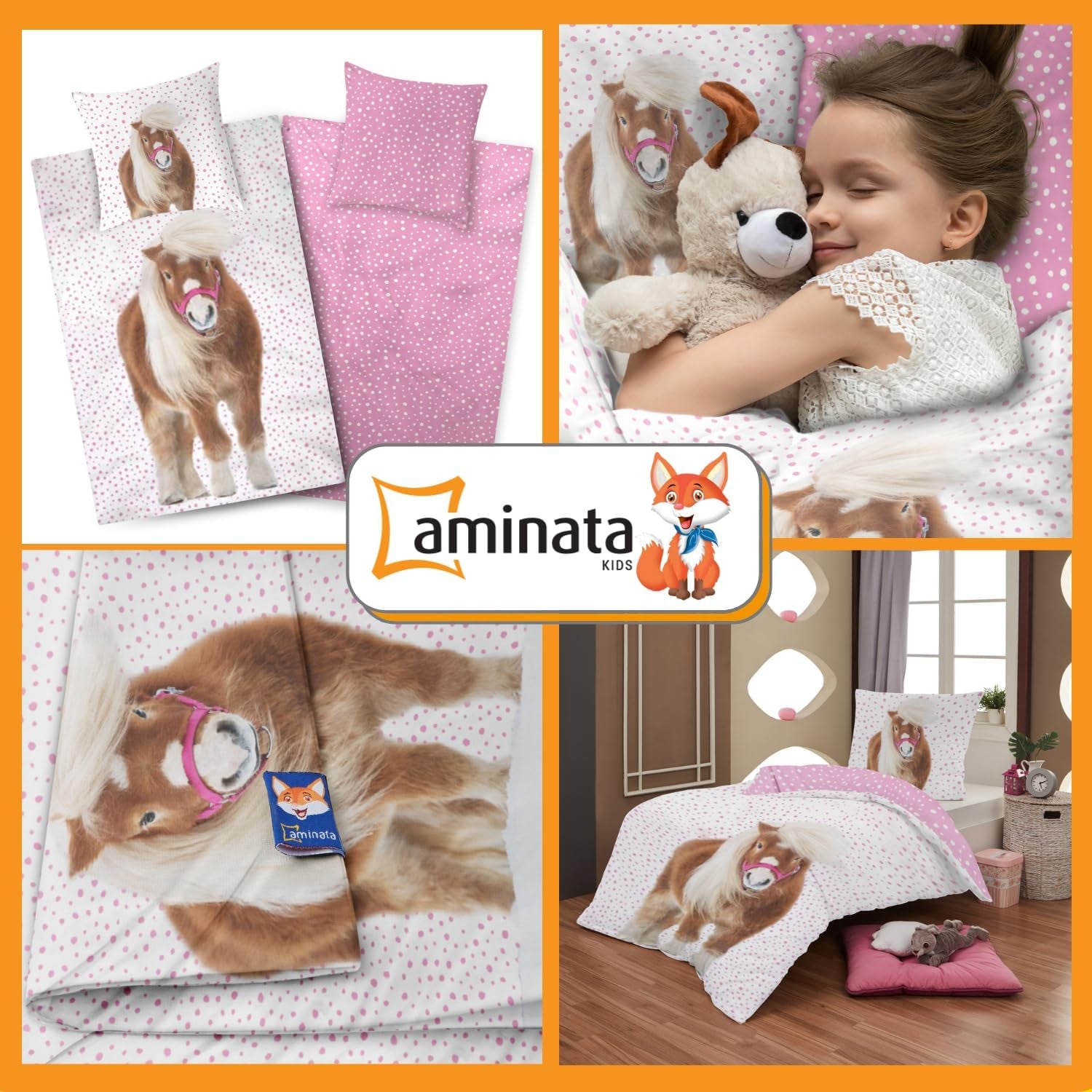 Aminata, literie enfant avec poneys Literie - enfant Naty Shop
