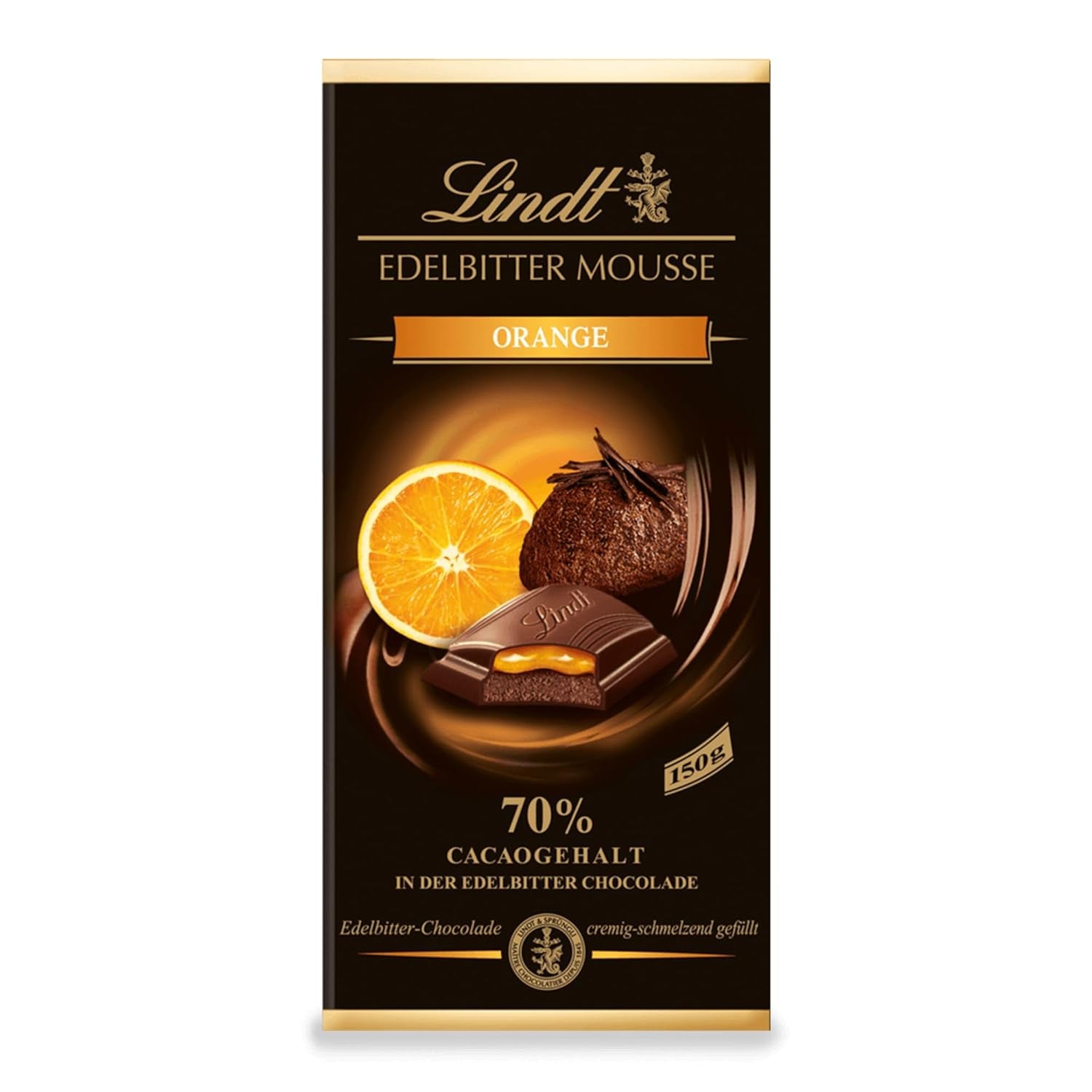 Mousse au chocolat noir Lindt avec piment et cerises | Barre 150g | Avec 70% de cacao et garniture de mousse au chocolat noir et piment cerise | Barre de chocolat | Chocolat noir