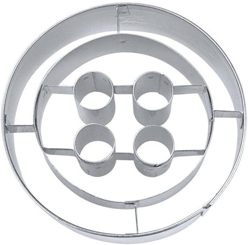 Biscuits à boutons en relief en forme de maison, acier inoxydable, argent, 5 cm