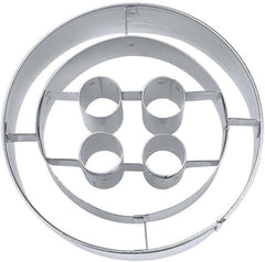 Biscuits à boutons en relief en forme de maison, acier inoxydable, argent, 5 cm