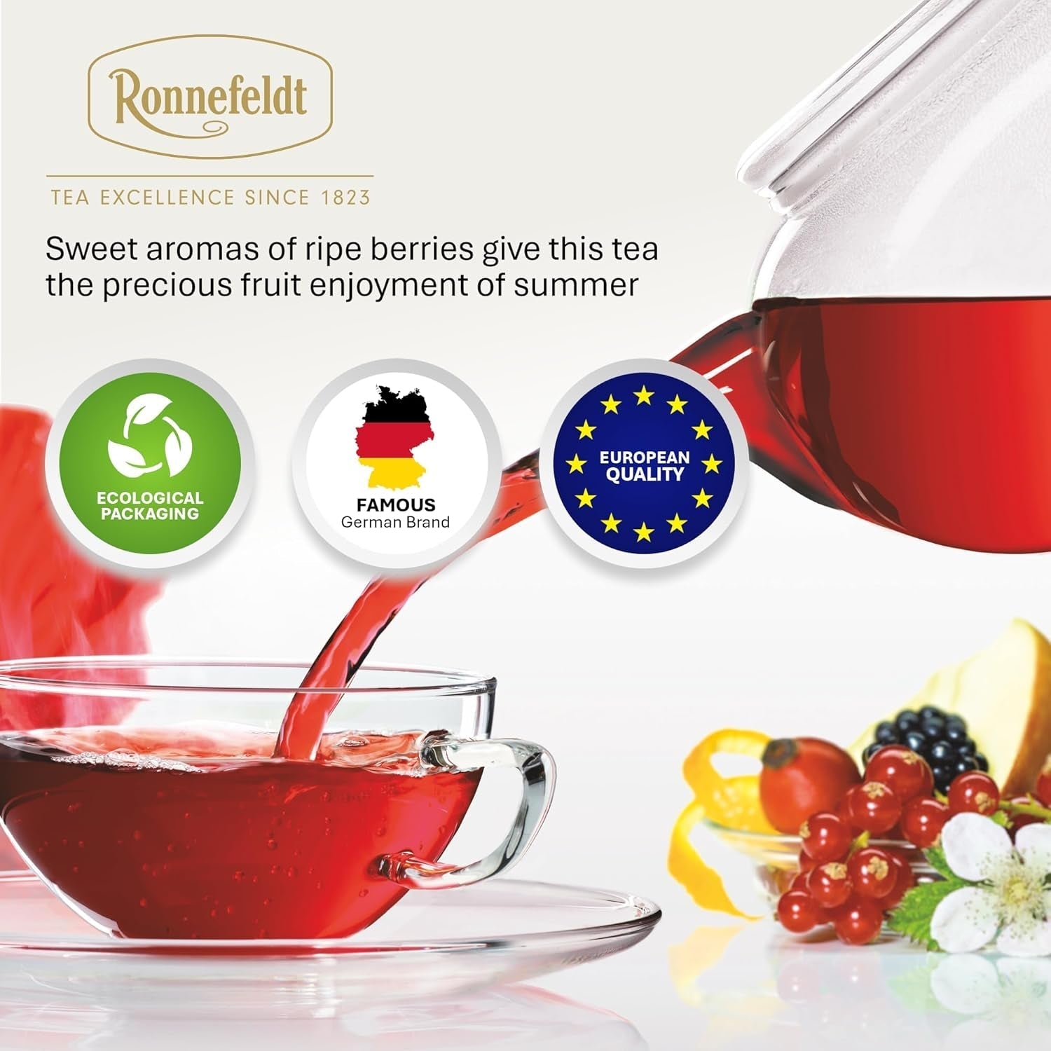 Teavelope „Red Berries” – ceai de fructe cu aromă de căpșuni și zmeură, 25 pliculețe de ceai, 62,5 g