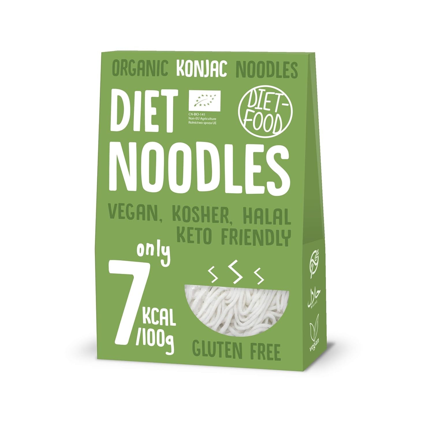 DIET-FOOD Riz instantané Shirataki Konjac biologique, faible en glucides, faible en calories, végétalien, sans gras, sans soja, sans gluten, compatible céto, minceur, 300 grammes