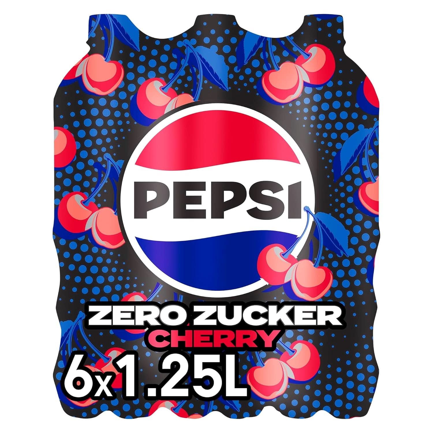 Pepsi Zero Sugar Cherry, Băutura răcoritoare fără zahăr, cola cofeinizată cu aromă de cireșe într-o sticlă, set 6 x 1,25 litri Naty Shop