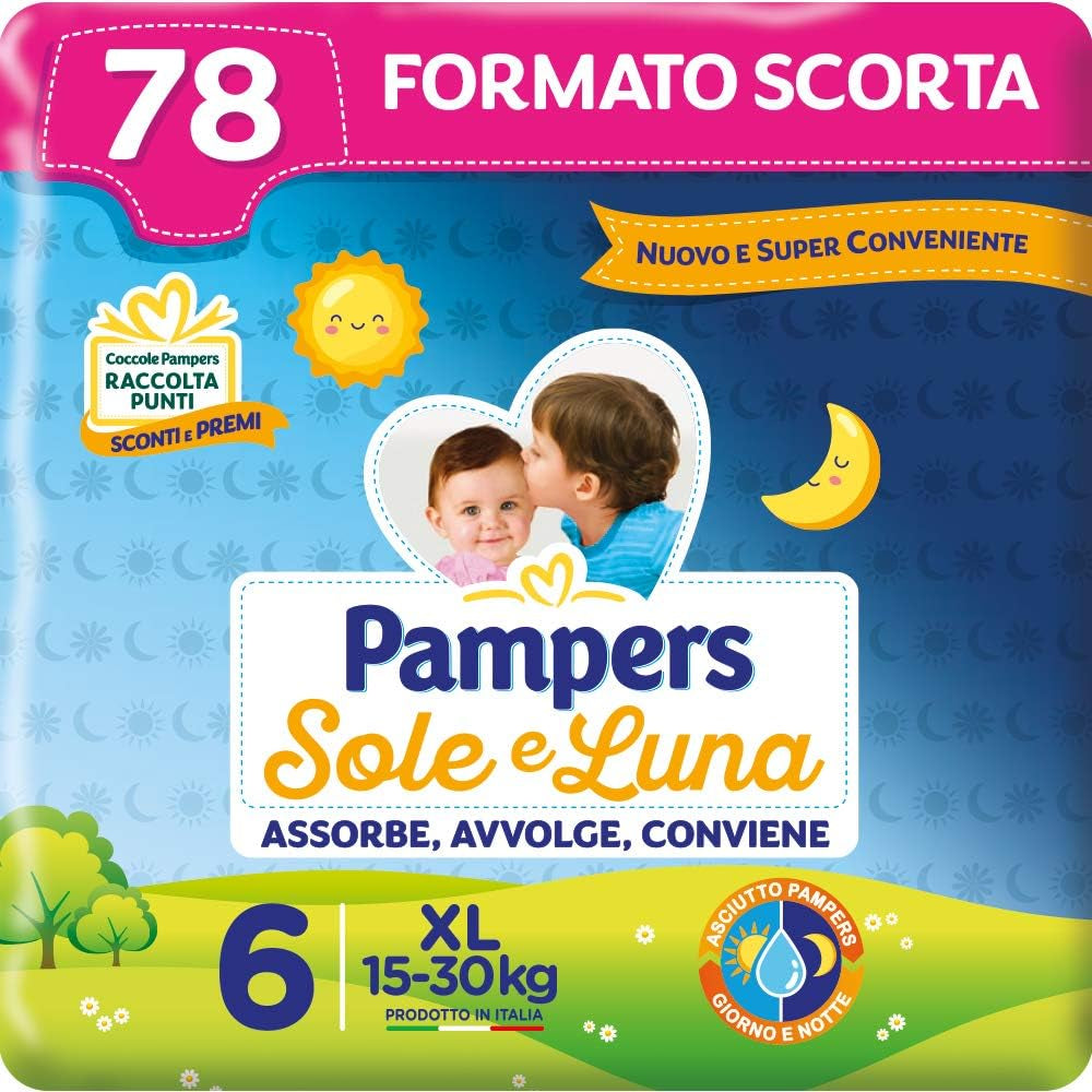 Couches Pampers Sun and Moon, unisexe, junior, taille 5 (11-25 kg), 120 couches
